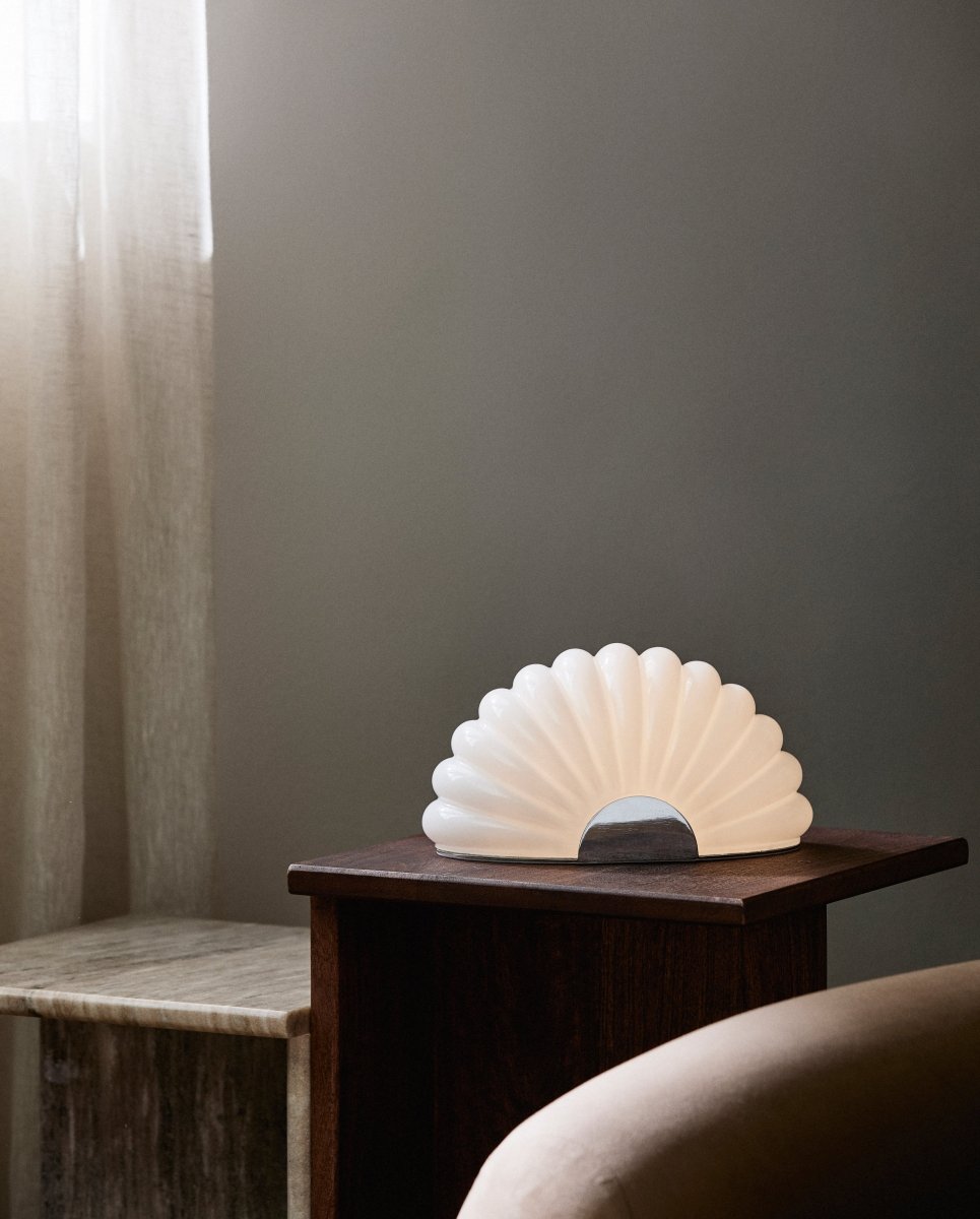 CHIA lampe m. krom finish - hvid - naordal.com
