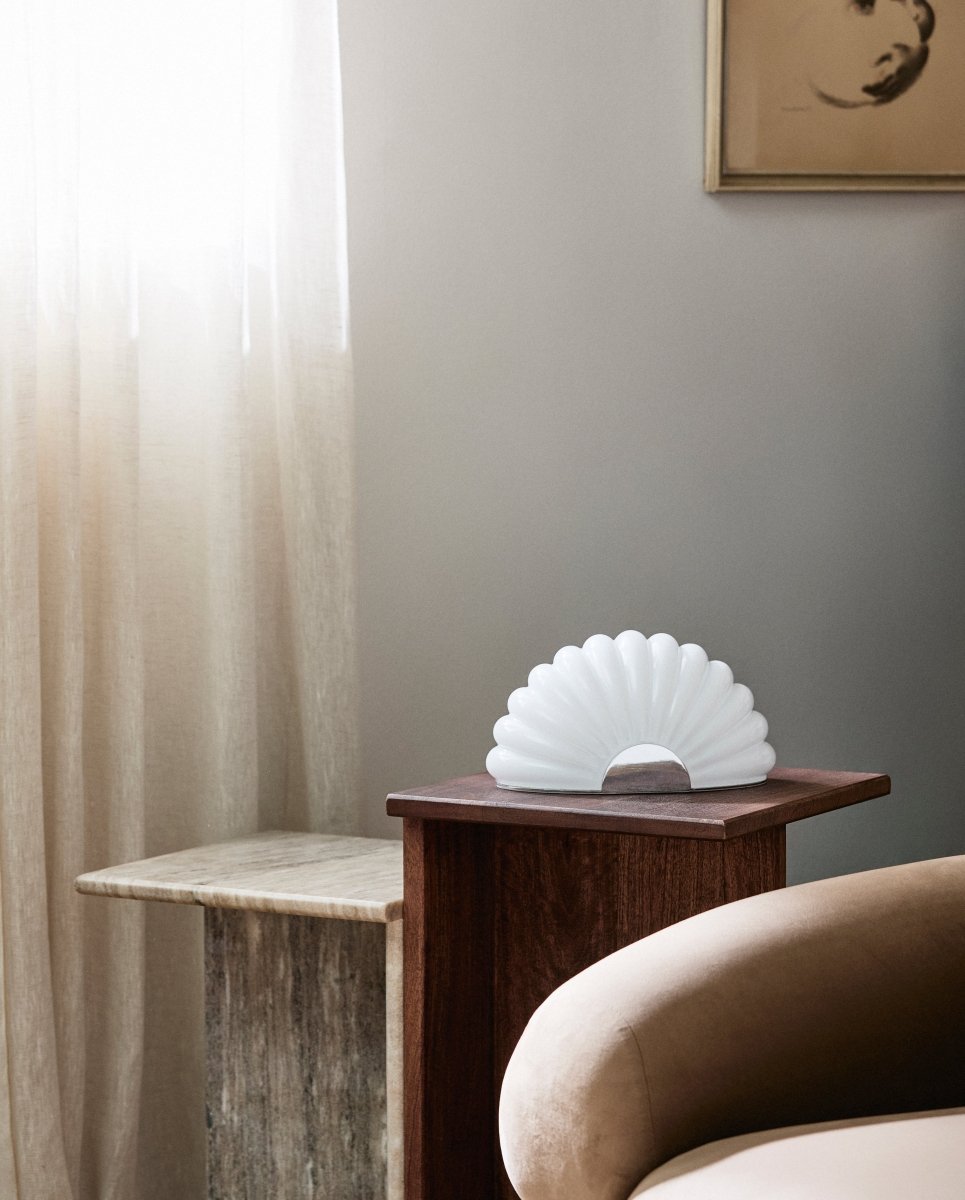 CHIA lampe m. krom finish - hvid - naordal.com