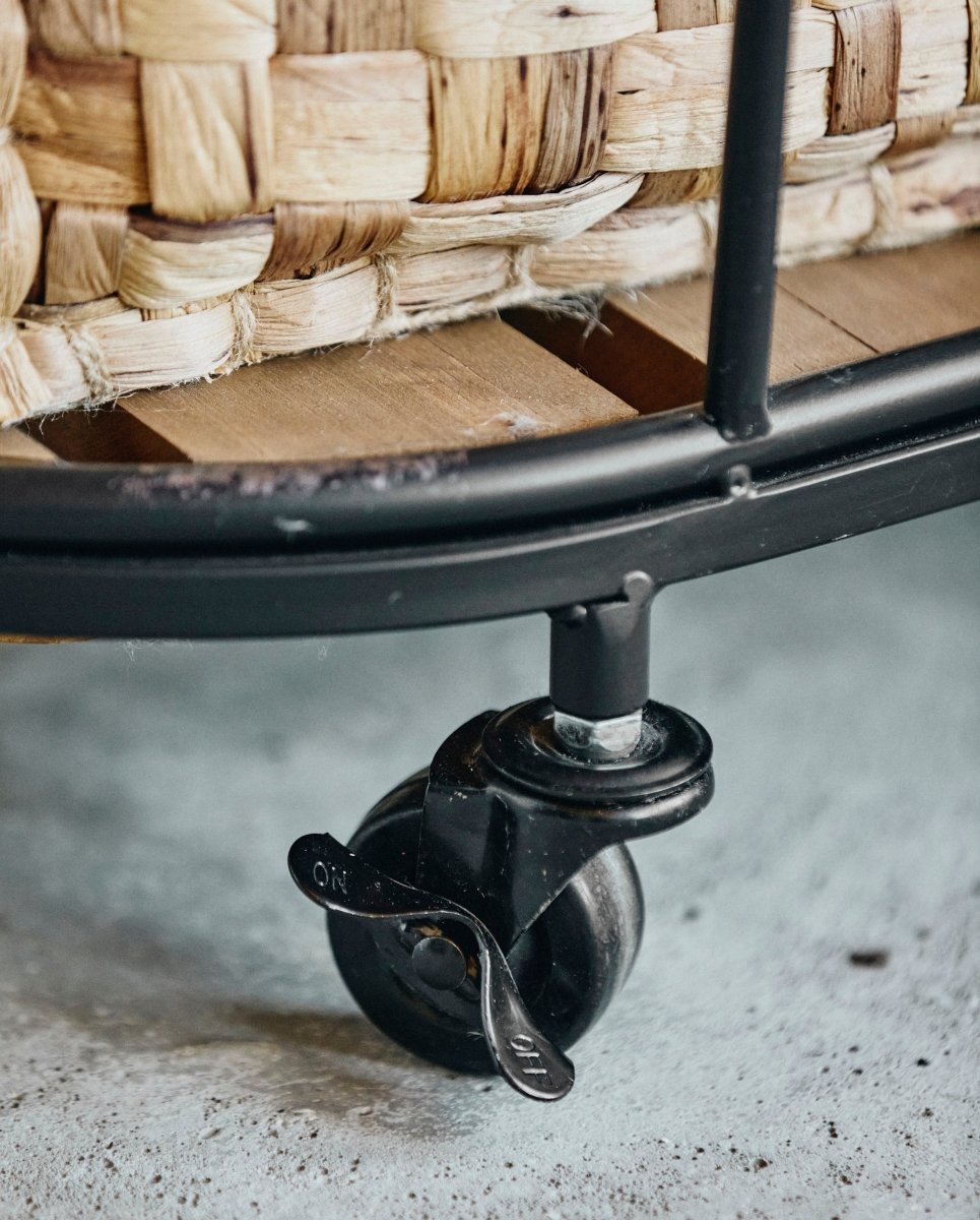 DOWNTOWN trådkurv med hjul - h73 cm - sort - naordal.com