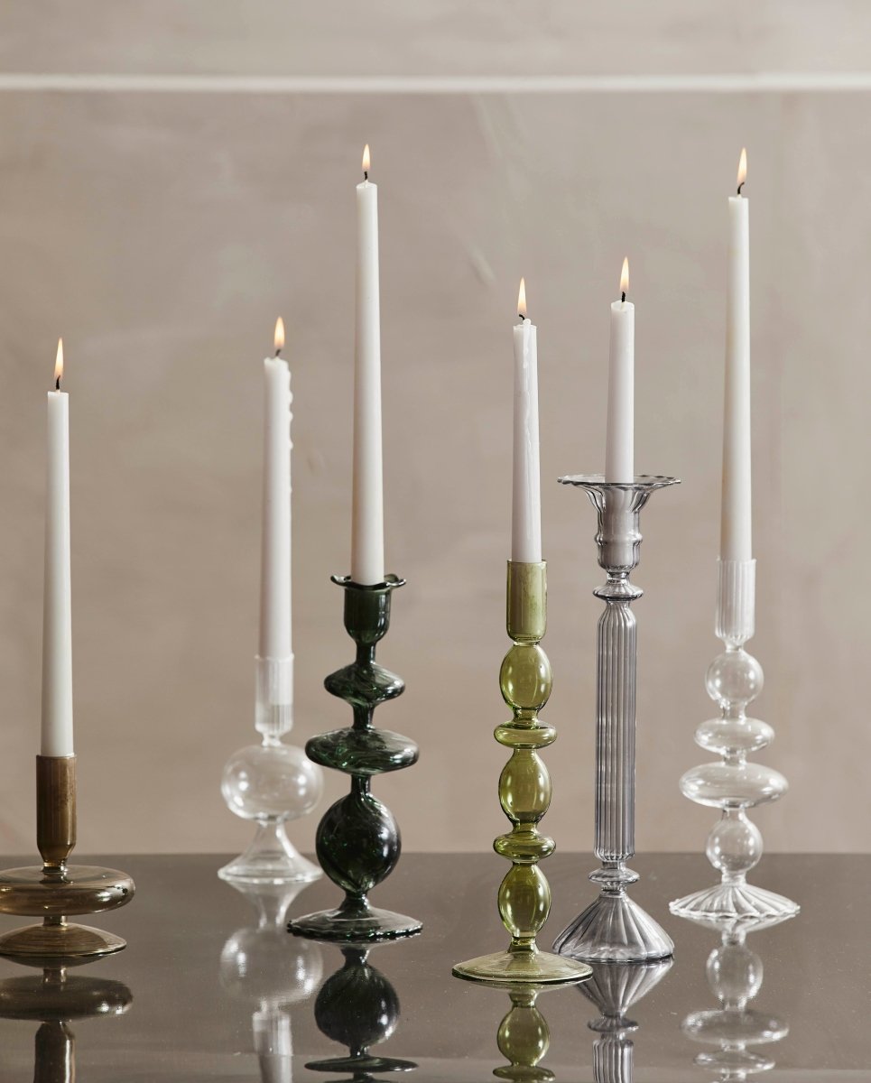 ERISKA lysestage i glas - h15 cm - klar glas - naordal.com