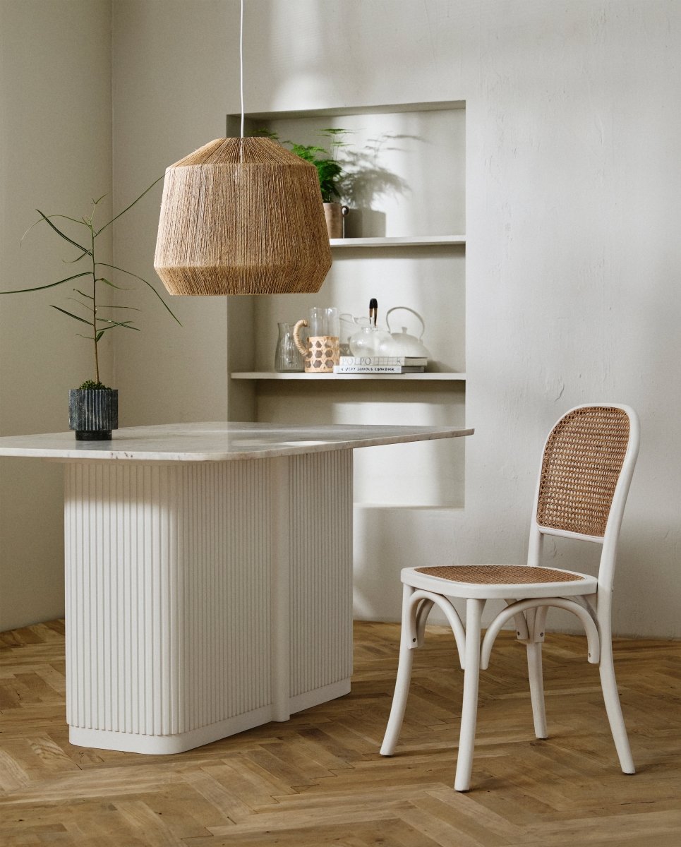 ERISO spisebord i træ og marmor - råhvid - naordal.com