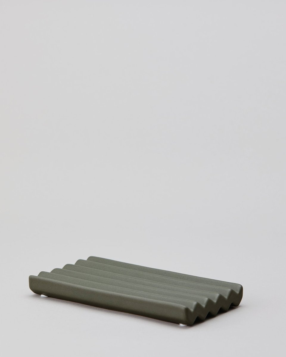 Keramik sæbeskål, L | GREEN 8 x 15 cm - naordal.com