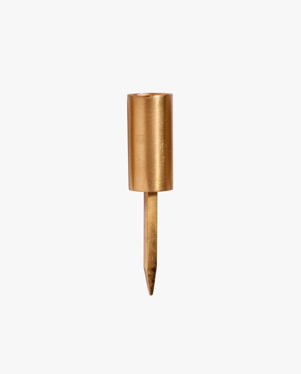 KURA lysholder i jern med spyd - h12 cm - guld finish - naordal.com