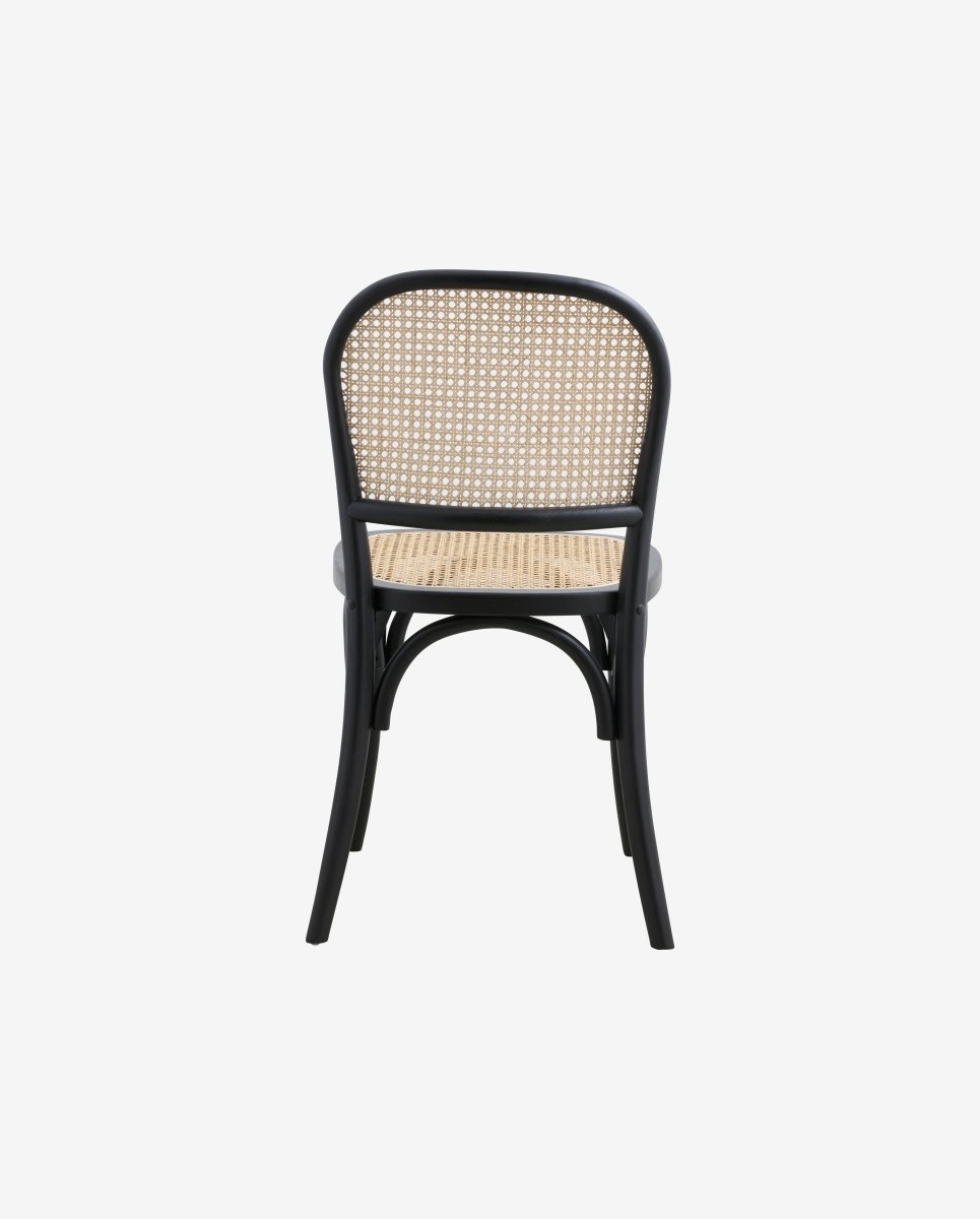 WICKY spisebordsstol med flet - sort/natur - naordal.com