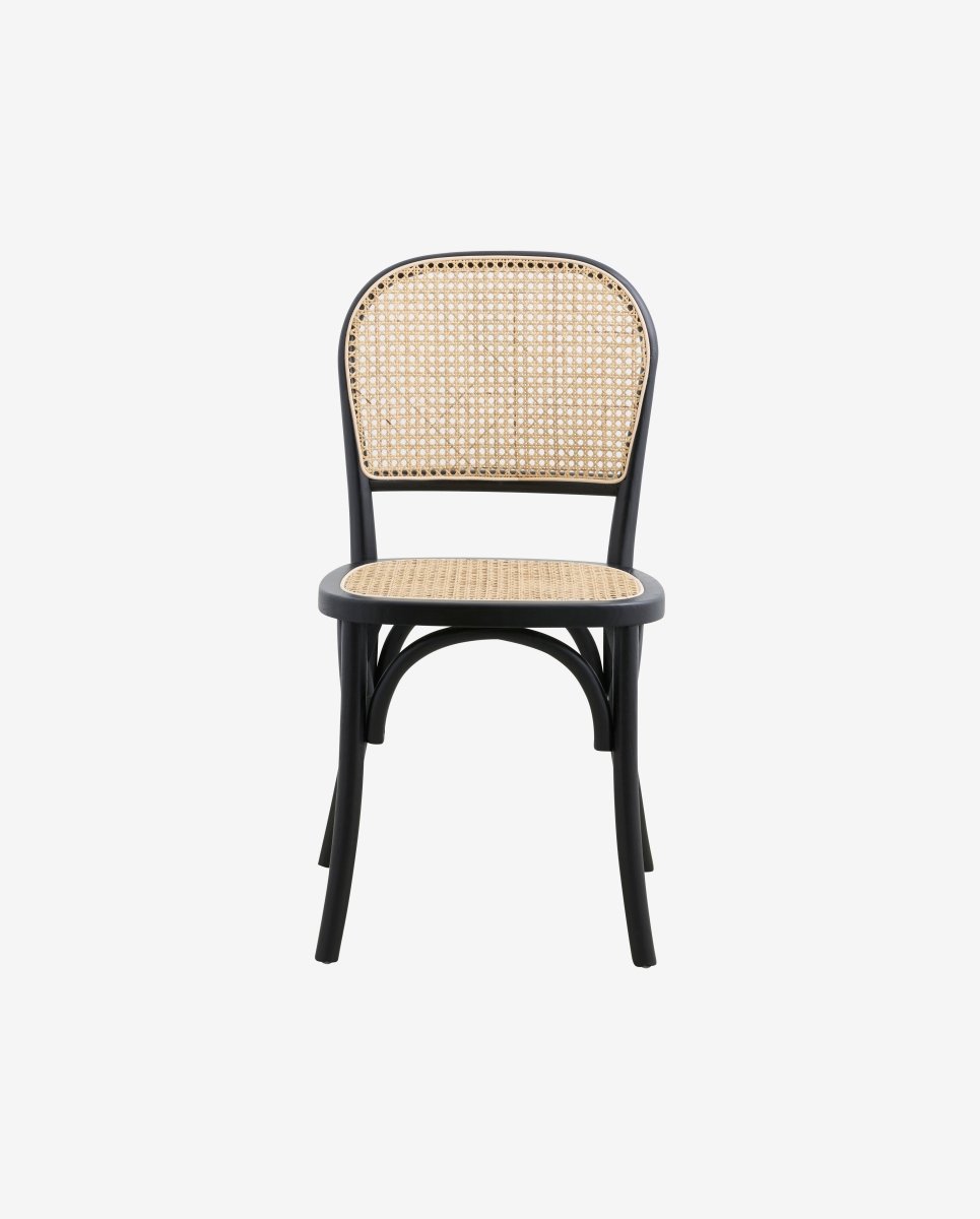 WICKY spisebordsstol med flet - sort/natur - naordal.com