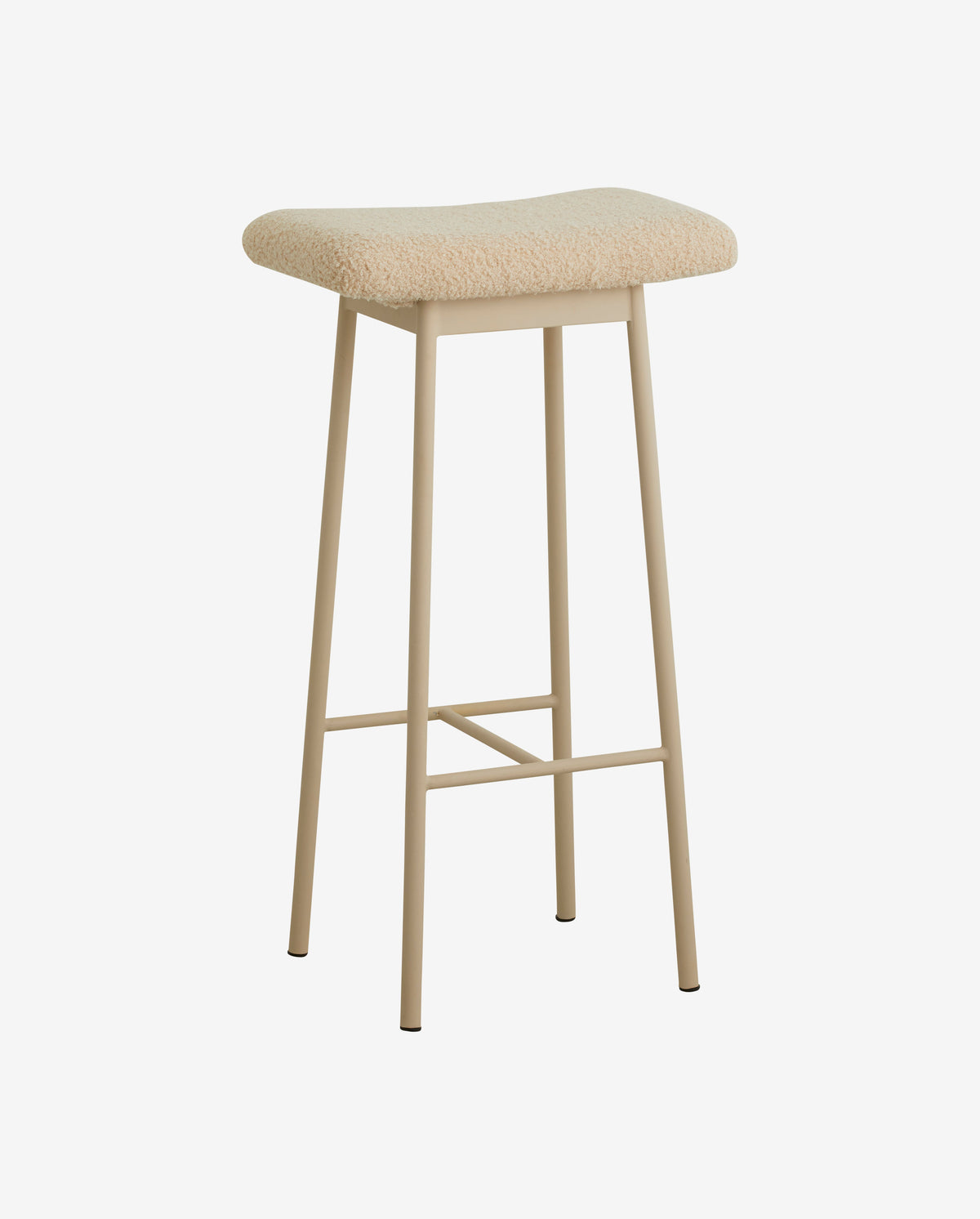 ZALA barstol med imiteret lammeskind - beige