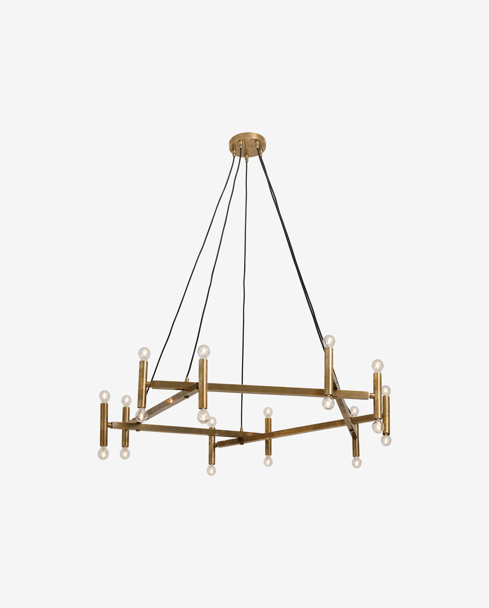 Lysekrone til 20 pærer - ø142 cm - messing finish