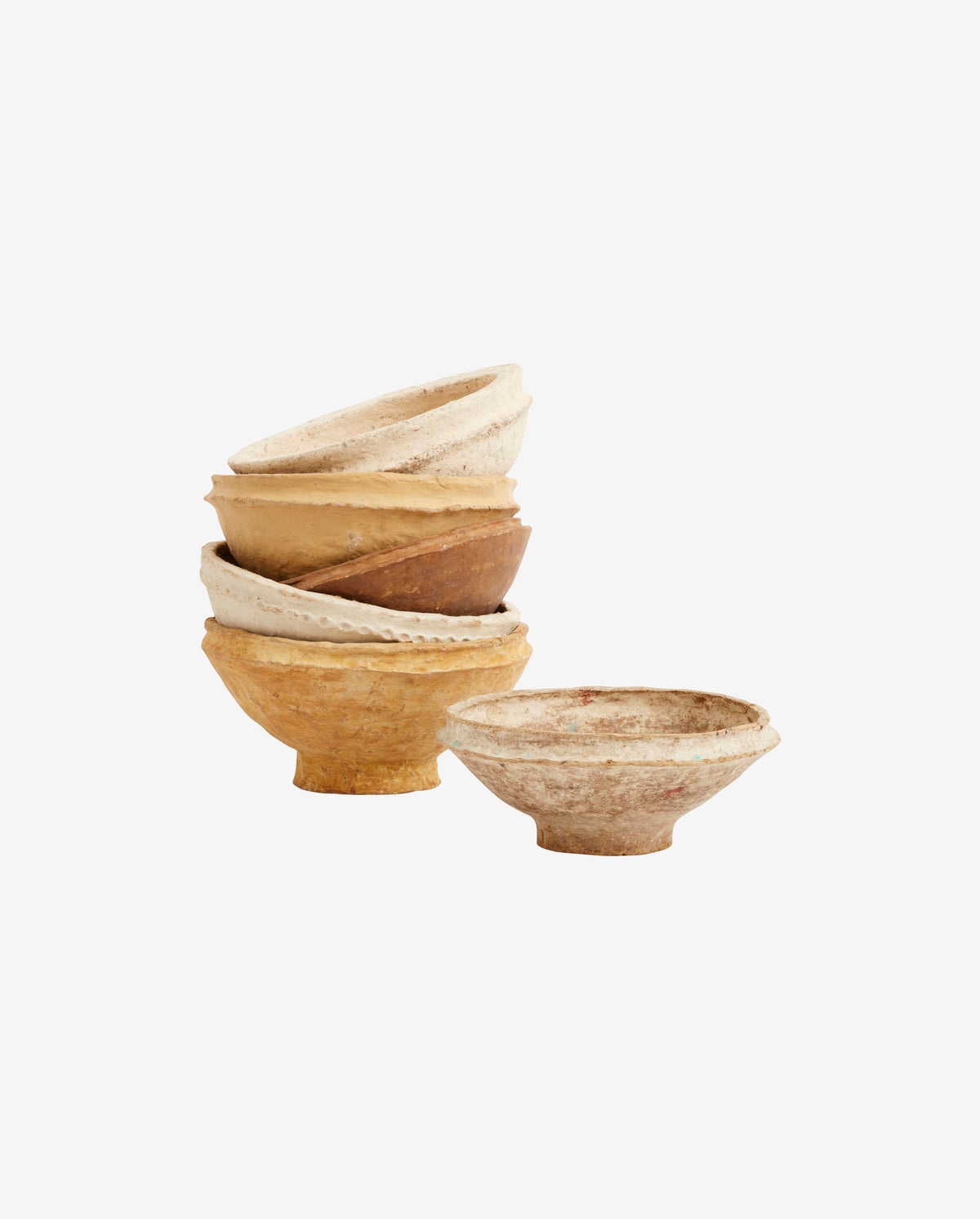 BOWL original indisk skål i papmaché - beige farver