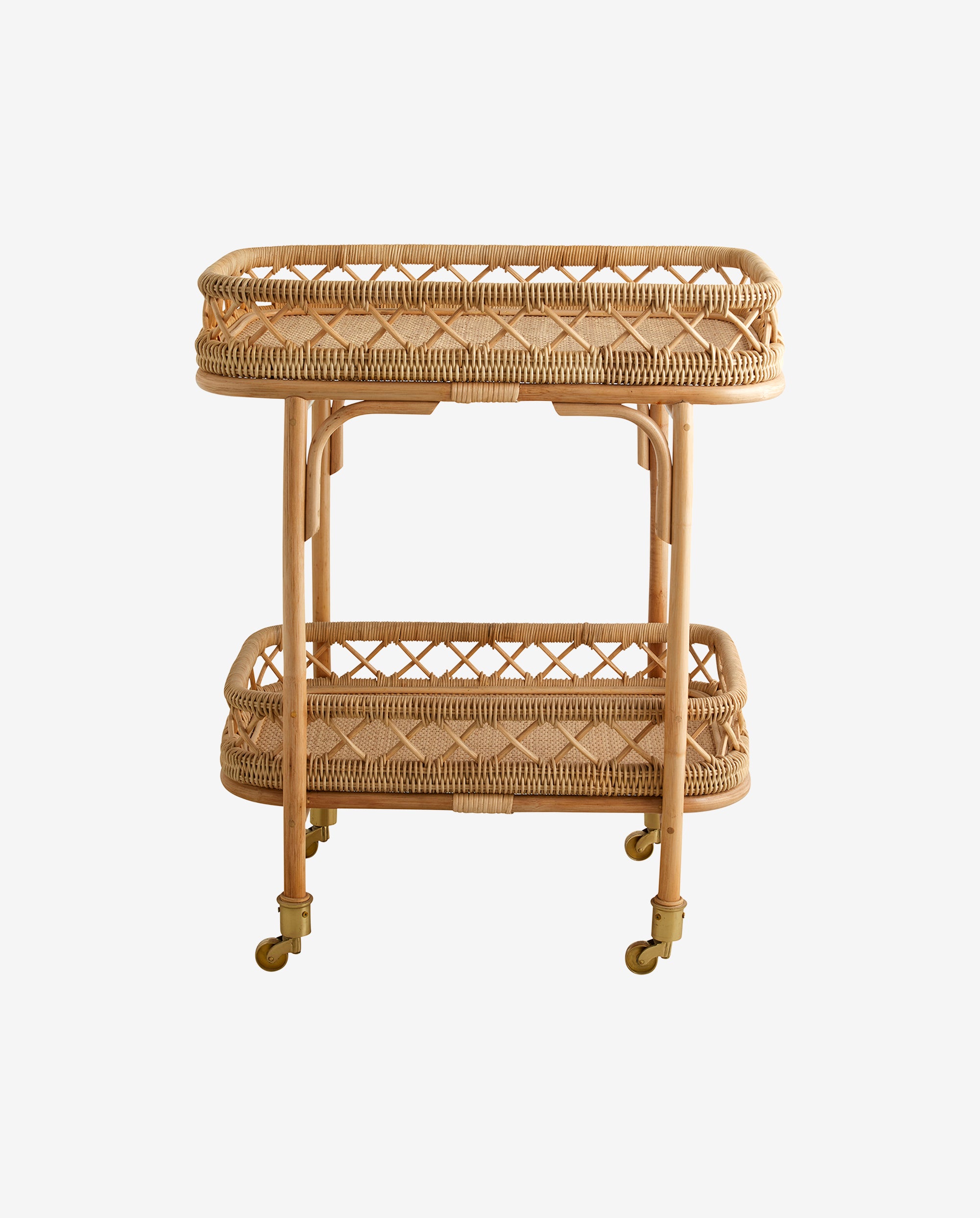LIRI rullebord i rattan - 62x42 cm - natur