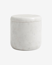 MARBLE opbevaringskrukke i marmor - h10 cm - hvid