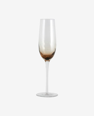 GARO champagneglas - h27,5 cm - klar glas/brun