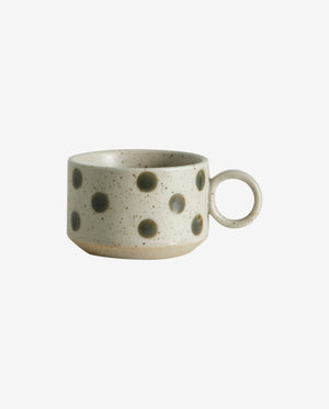 GRAINY tekop i keramik m/hank - h5,5 cm - sand/grøn