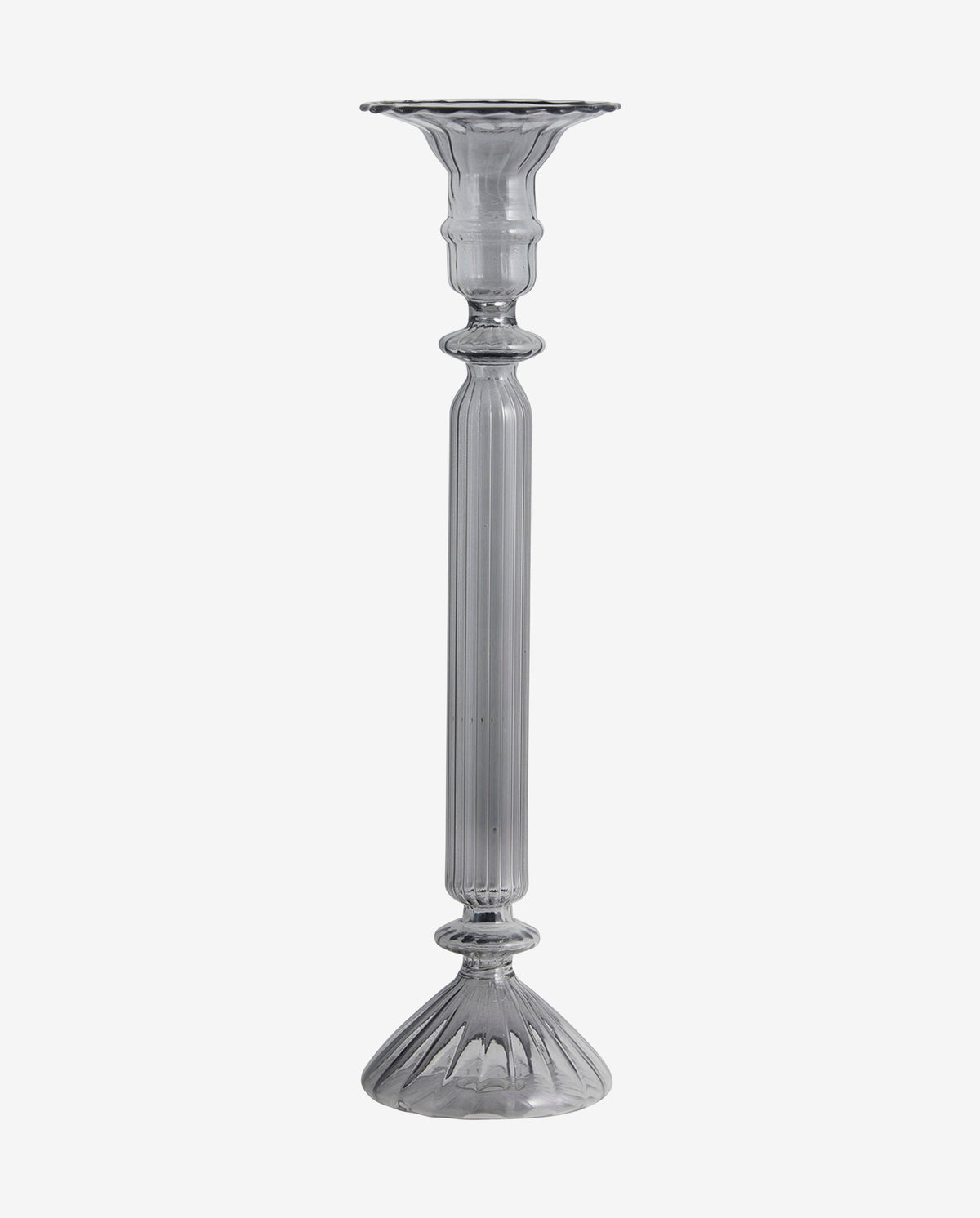 ERISKA lysestage i glas - h30 cm - transparent sort