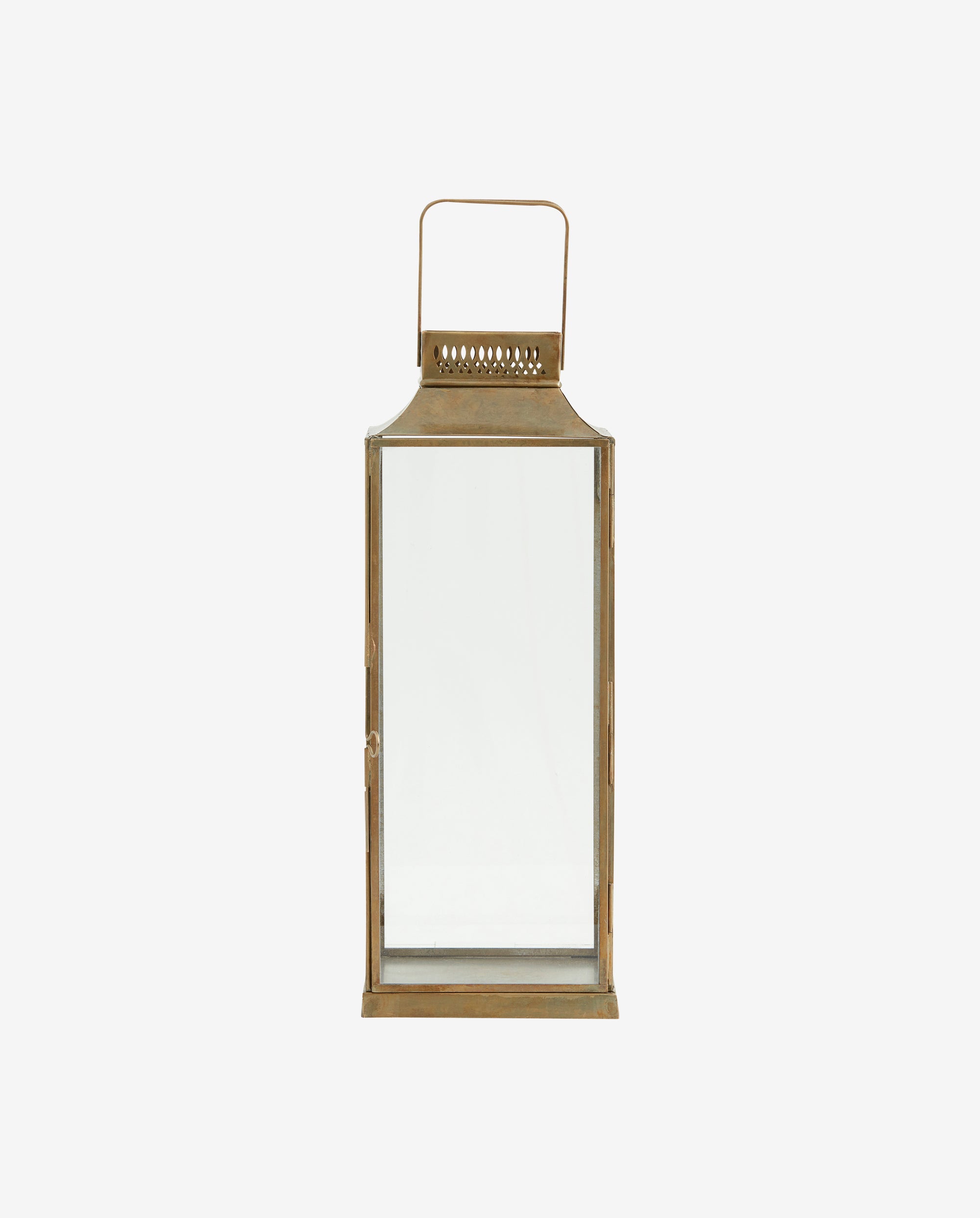 ANTIQUE lanterne i jern - h38 cm - guld finish