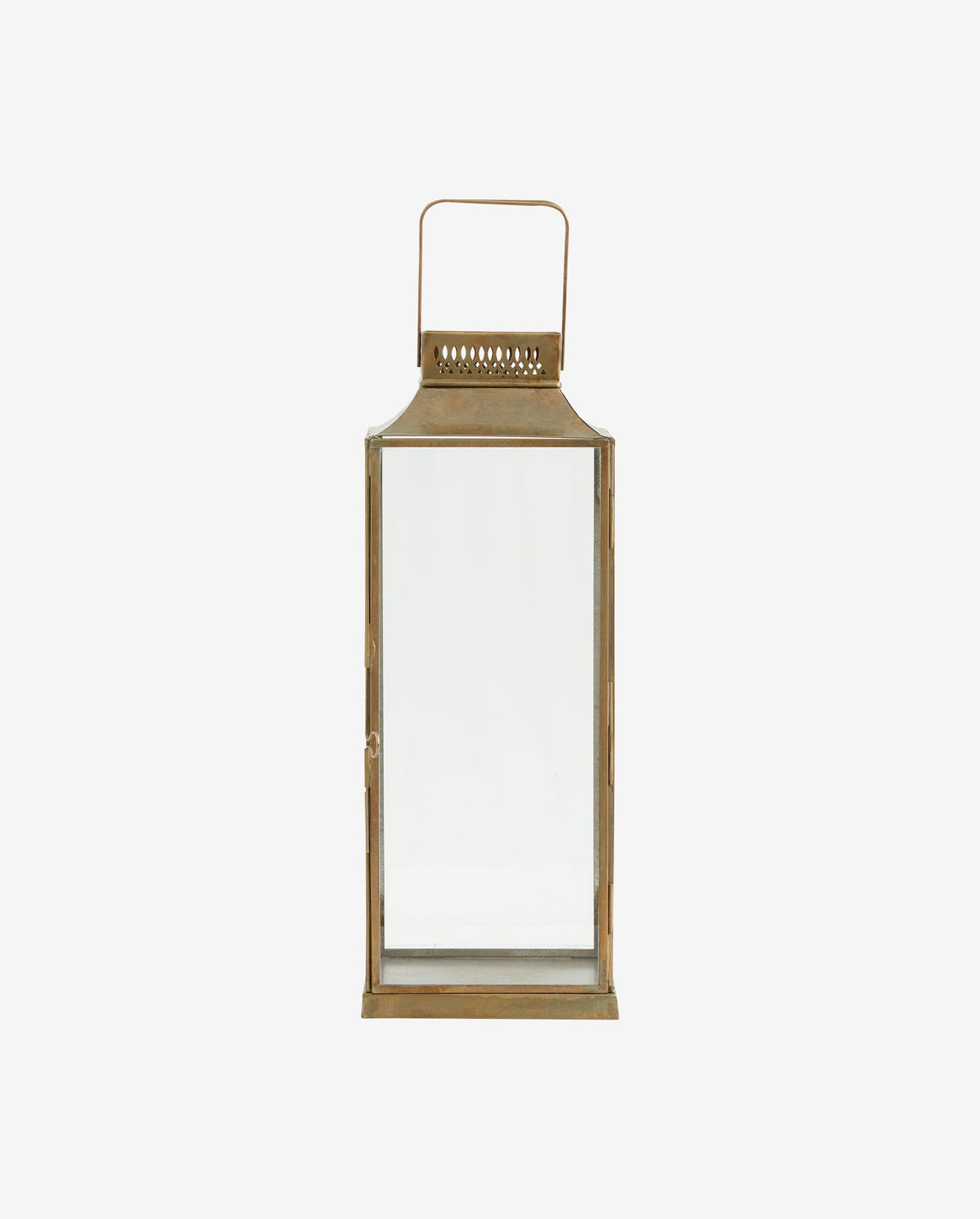 ANTIQUE lanterne i jern - h38 cm - guld finish