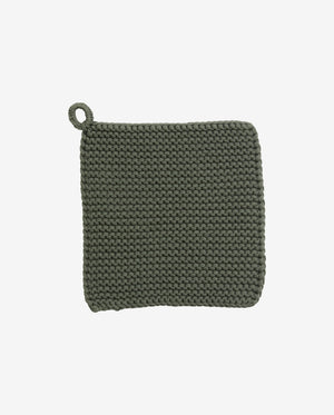 MIRA strikket grydelap i bomuld - 1 stk - army