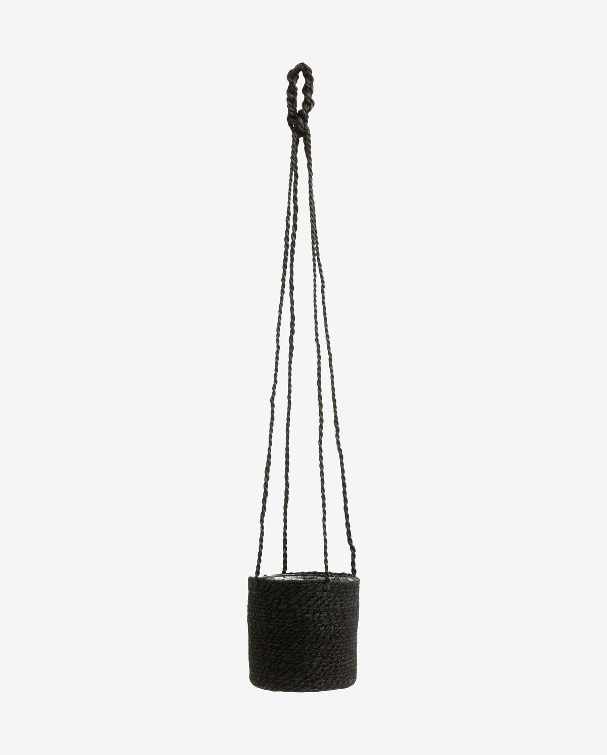 Hænge urtepotte i jute - ø16 cm - sort