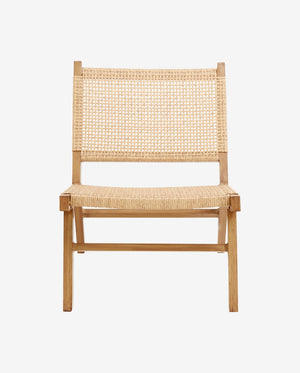 VASAI lounge havestol i flettet polyrattan - natur