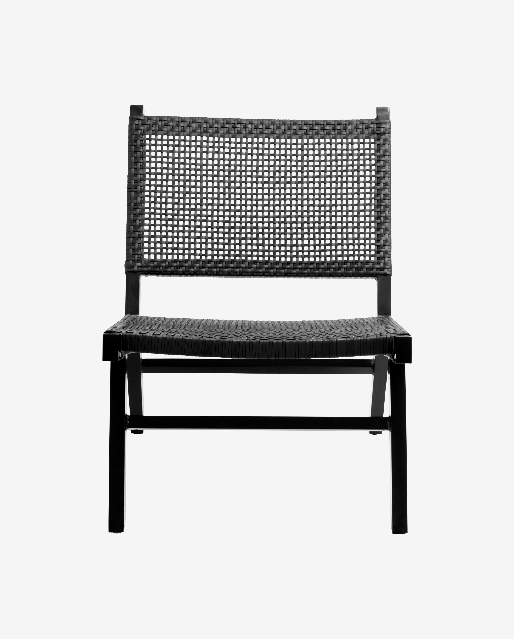 VASAI lounge havestol i flettet polyrattan - sort