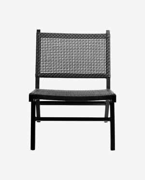 VASAI lounge havestol i flettet polyrattan - sort