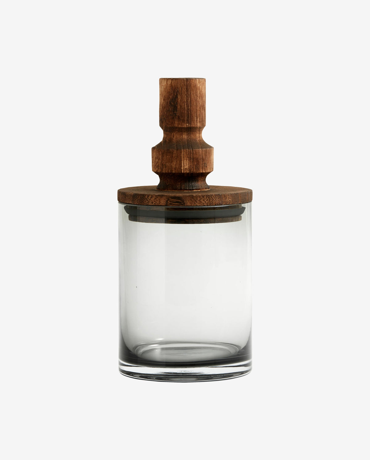 SALVIE opbevaringsglas med låg i træ, S - brun