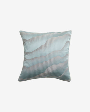 AVIOR pudebetræk i satin - 45x45 - lys blå/grå