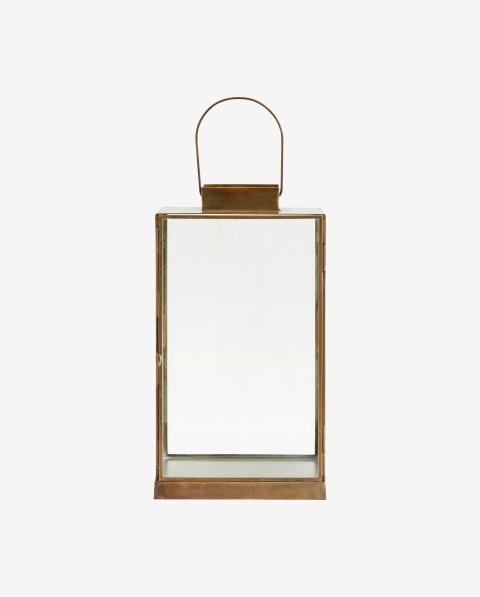 ANTIQUE lanterne i jern - h35 cm - antik messing - naordal.com