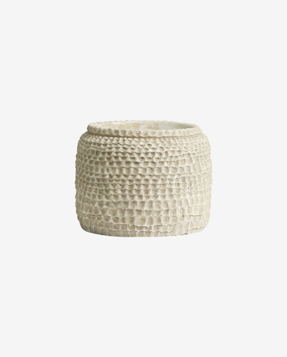 AOBA krukke i cement, L - Hvid - naordal.com