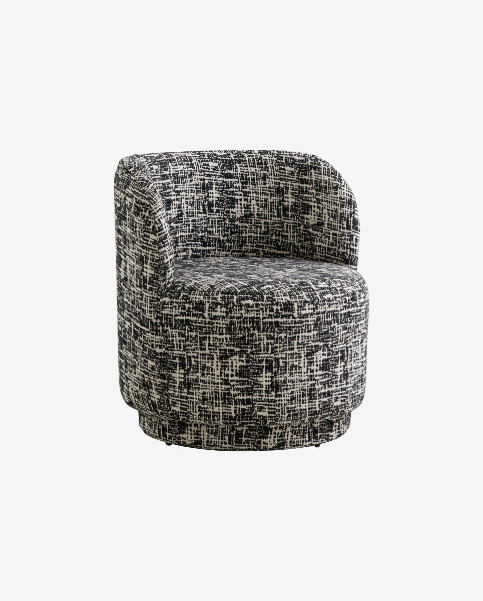 BOMU lounge stol - sort/hvid - naordal.com