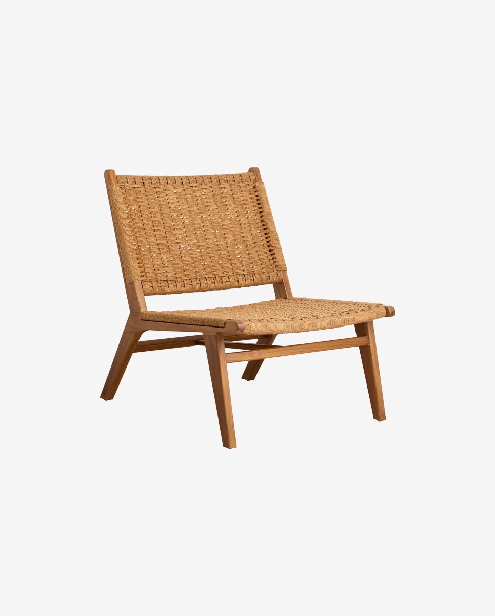 CLUB loungestol i teaktræ med flet - natur - naordal.com