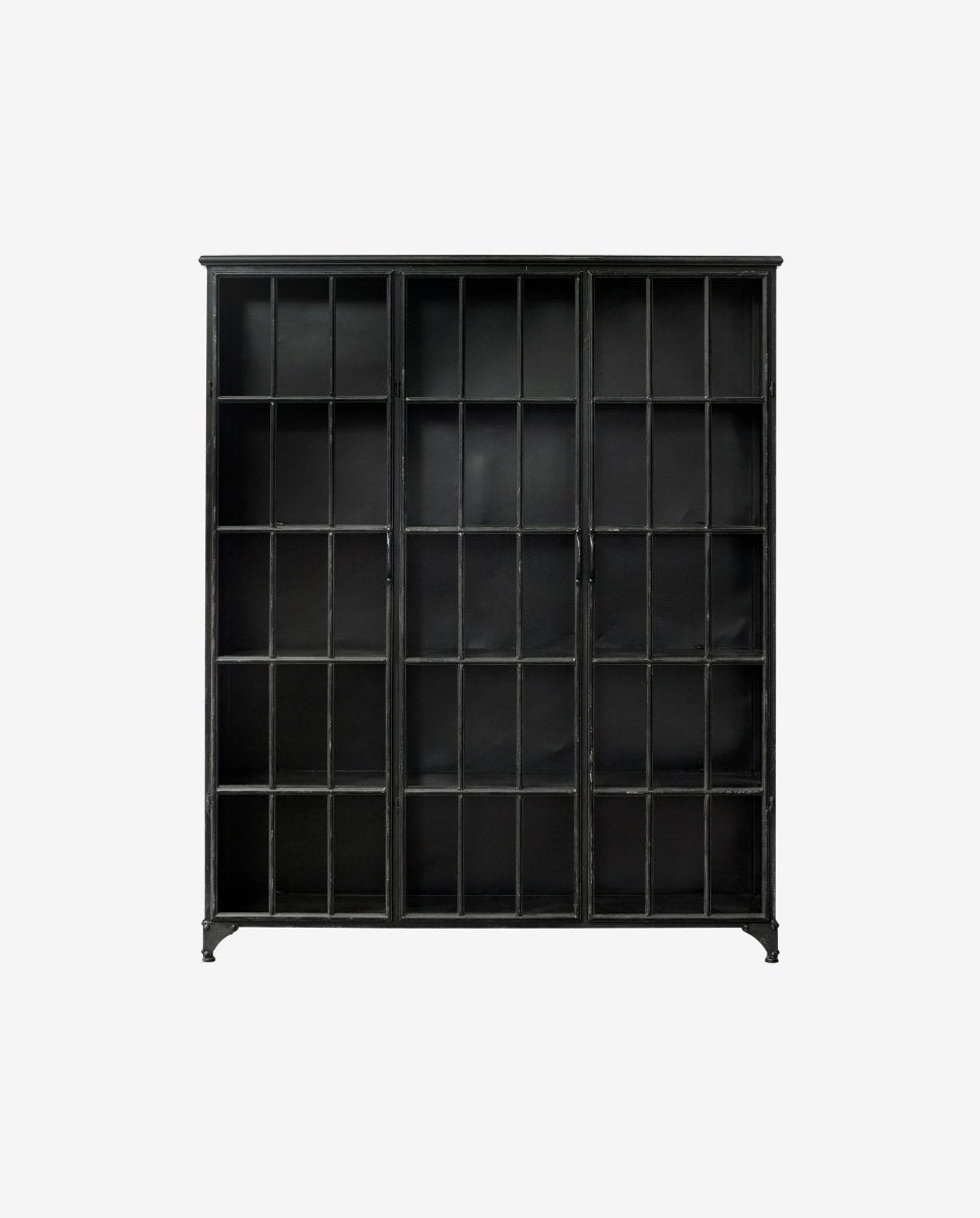 DOWNTOWN vitrineskab i jern - 180x150 - sort - naordal.com