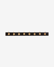 EDGY knagerække i træ med 8 messing knager - 90 cm - sort - naordal.com