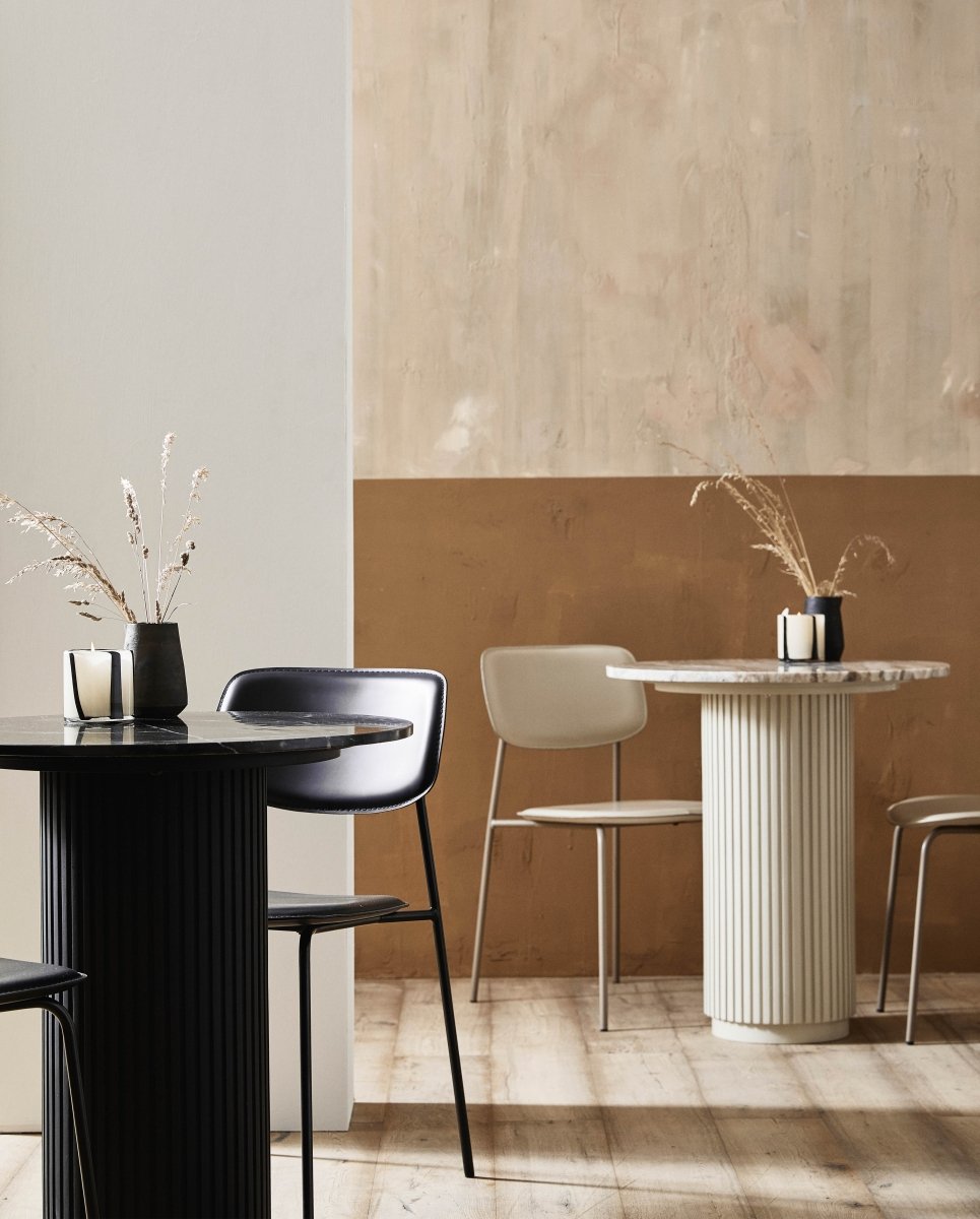 ERIE cafebord i træ og marmor - sort - naordal.com