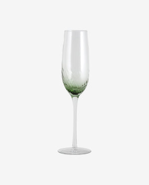 GARO champagneglas - h27,5 cm - klar glas/grøn - naordal.com