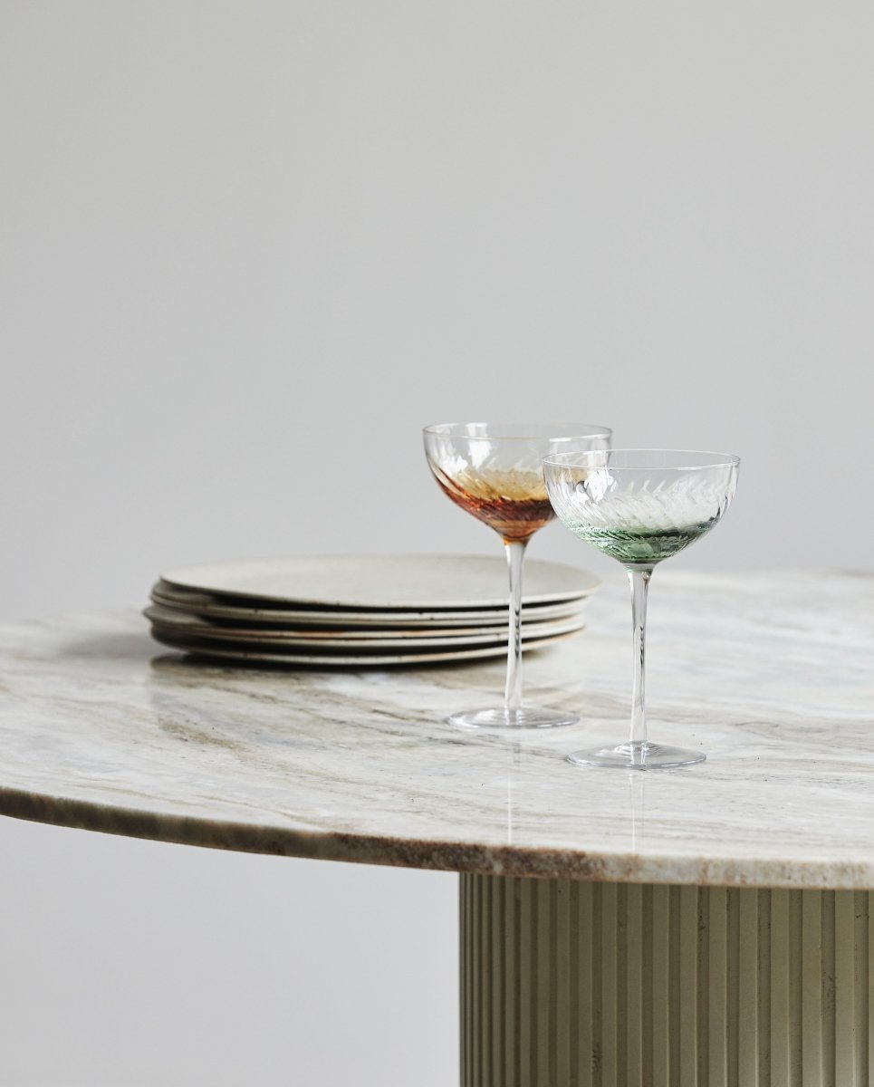 GARO cocktailglas - h18 cm - klar glas/grøn - naordal.com