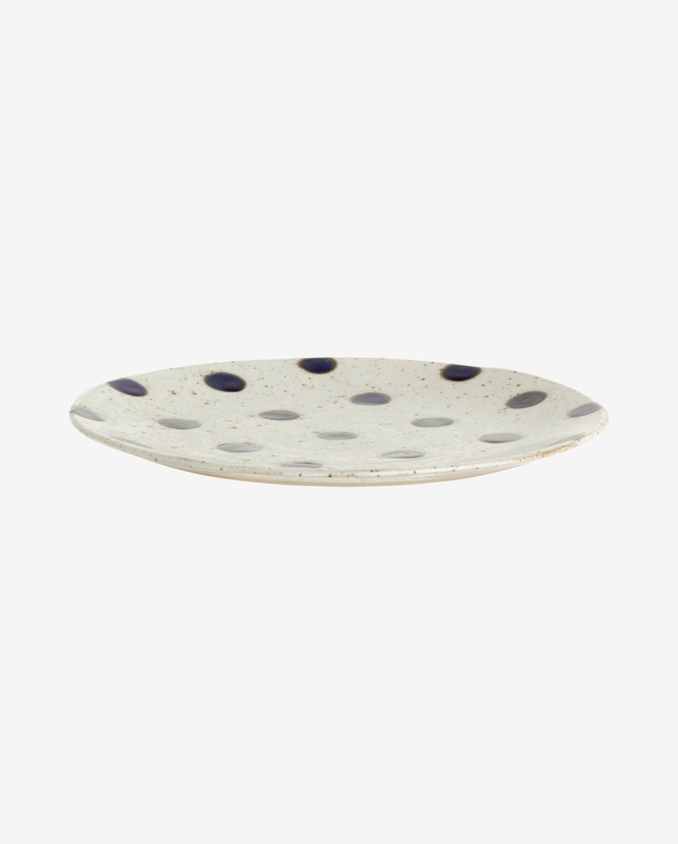GRAINY frokosttallerken i keramik - ø21 cm - sand/blå - naordal.com