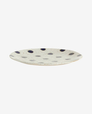 GRAINY frokosttallerken i keramik - ø21 cm - sand/blå - naordal.com