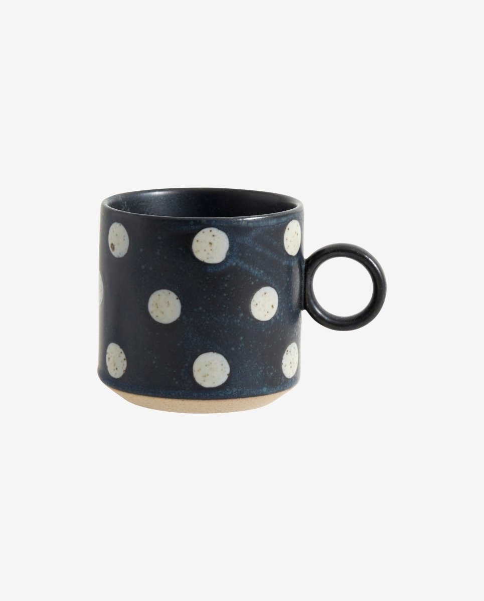 GRAINY krus i keramik m/hank - h8 cm - mørkeblå/sand - naordal.com