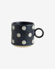 GRAINY krus i keramik m/hank - h8 cm - mørkeblå/sand - naordal.com