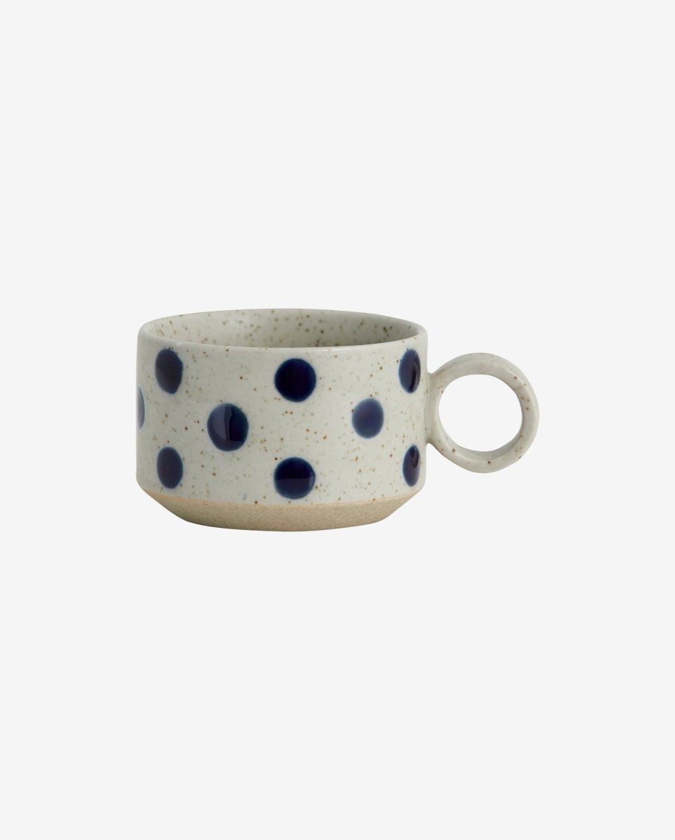 GRAINY tekop i keramik m/hank - h5,5 cm - sand/mørkeblå - naordal.com