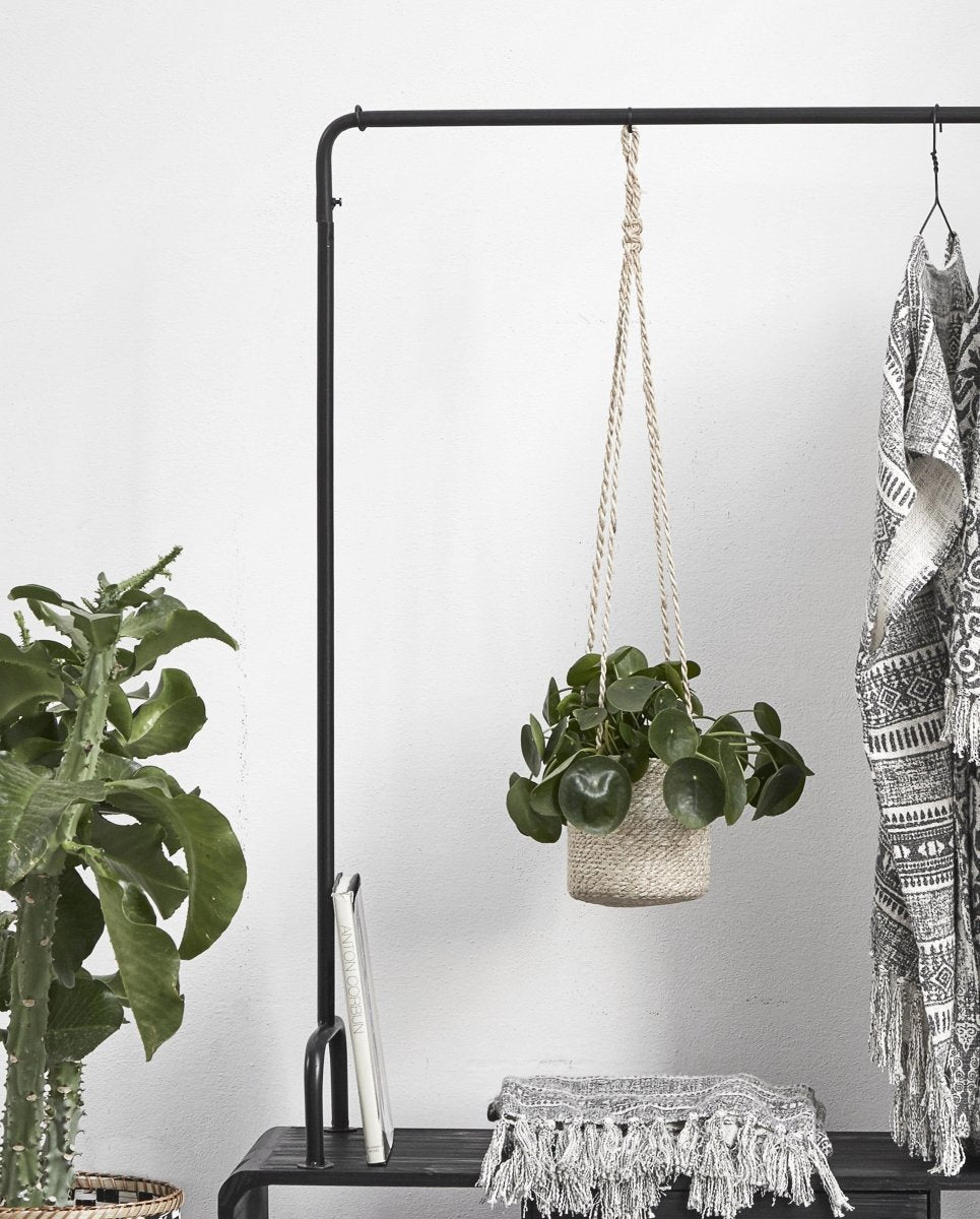 Hænge urtepotte i jute - ø16 cm - natur - naordal.com