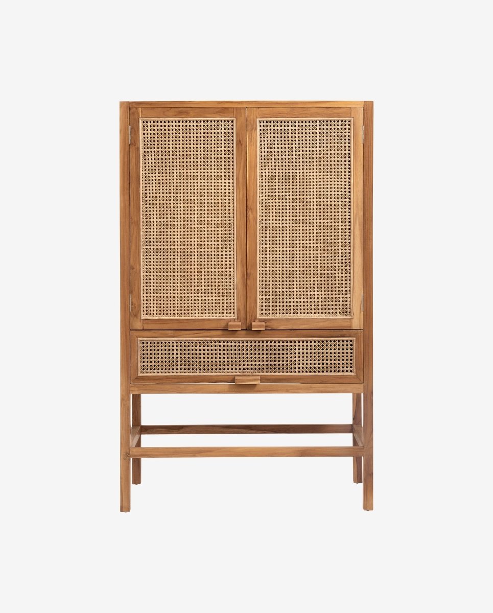 MERGE skab i teaktræ med 2 låger - 160x100 - natur - naordal.com