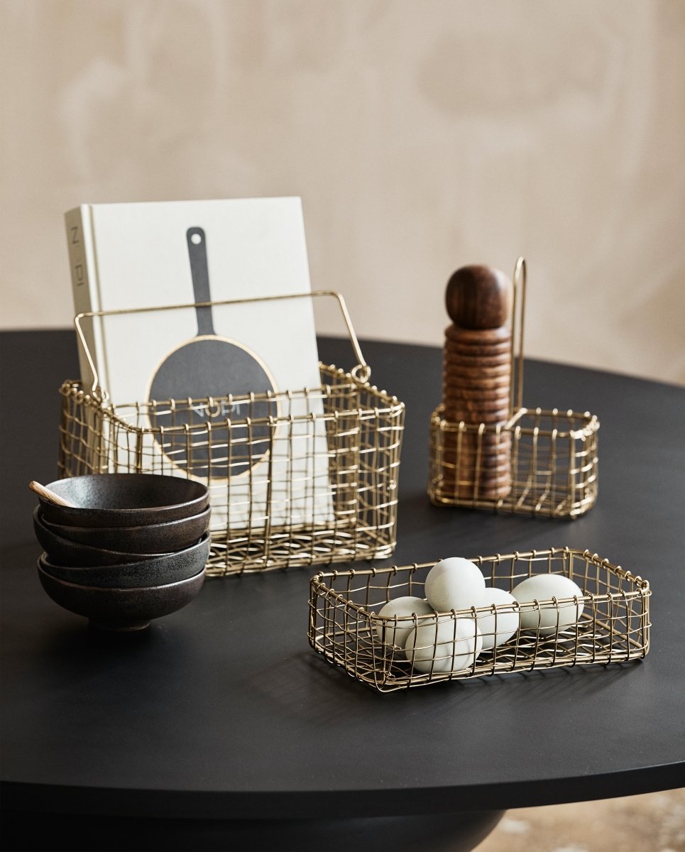 NAVITI opbevaringskurv - guld finish - naordal.com