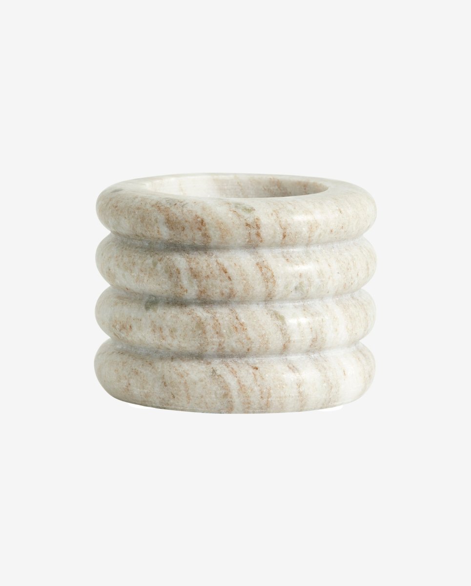 OTOK lysestage i marmor - large - h8 cm - lys brun - naordal.com