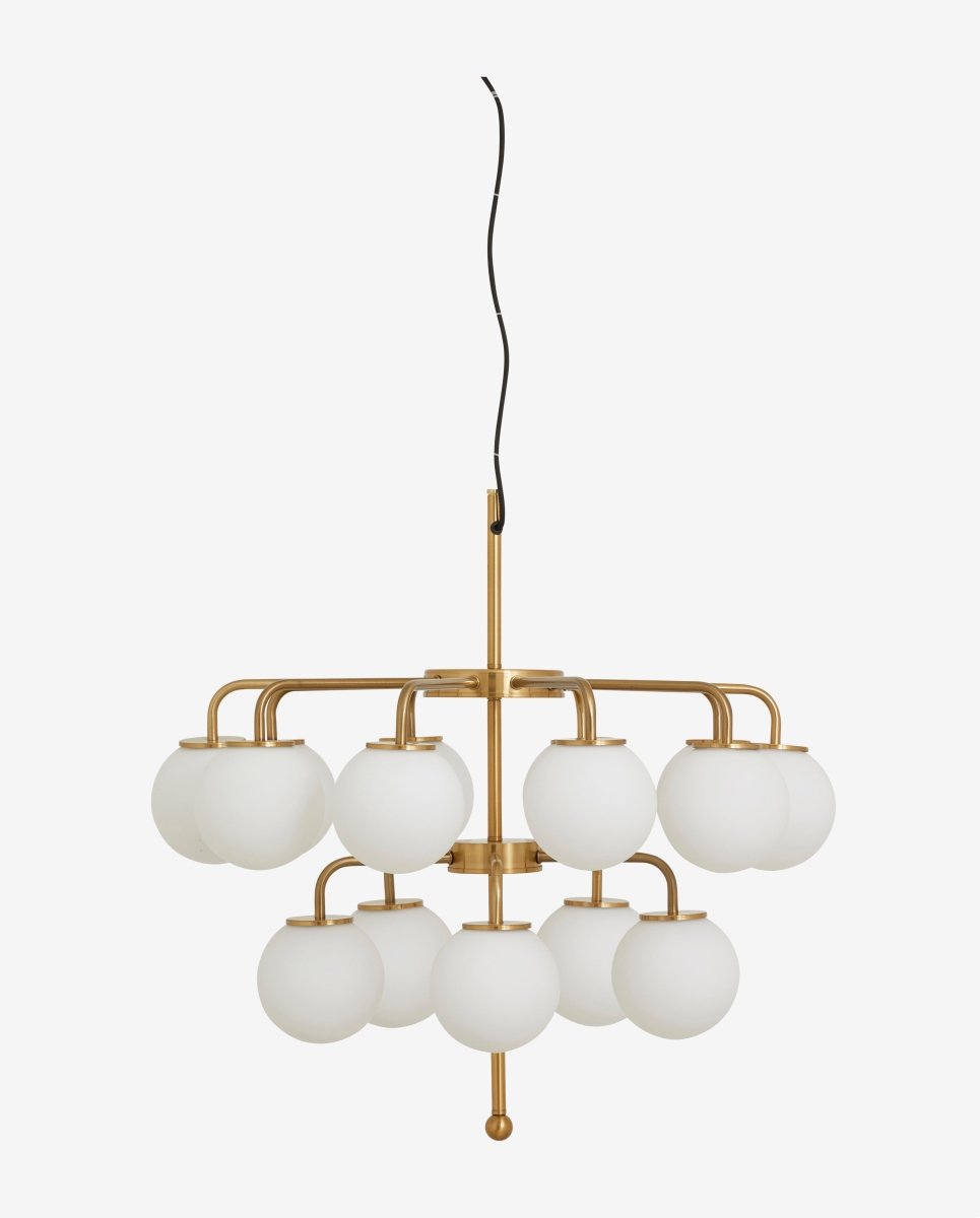 PALMA lysekrone - ø74 cm - messing/hvid - naordal.com