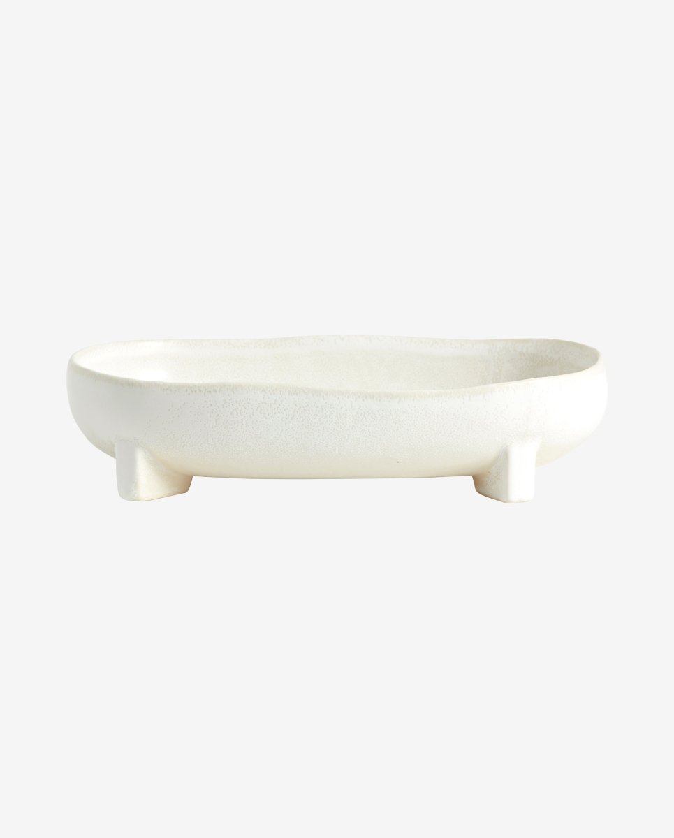 PEMBA fad i keramik - large - 28x17 cm - offwhite - naordal.com