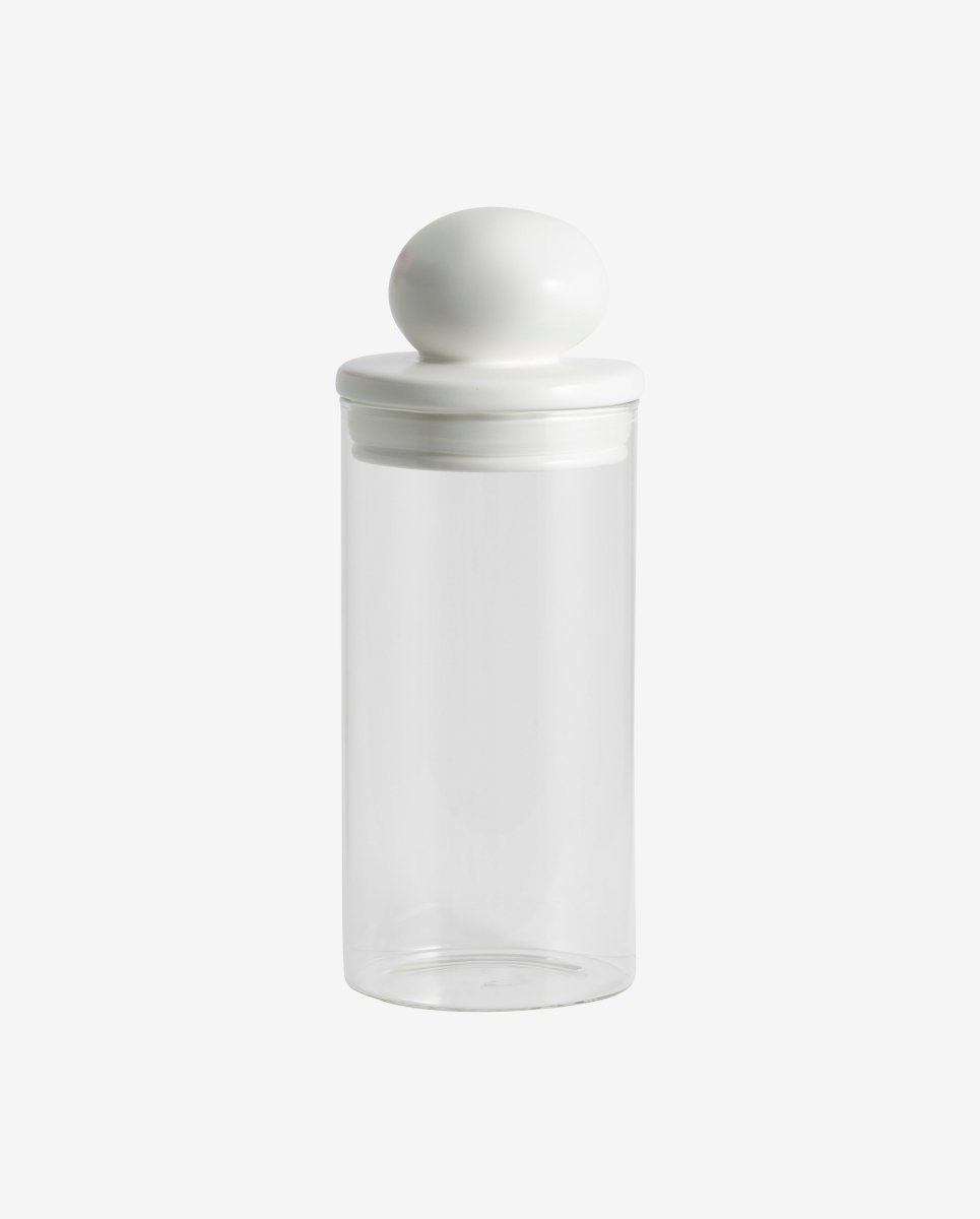 PLUM opbevaringsglas med låg i keramik - klar - naordal.com