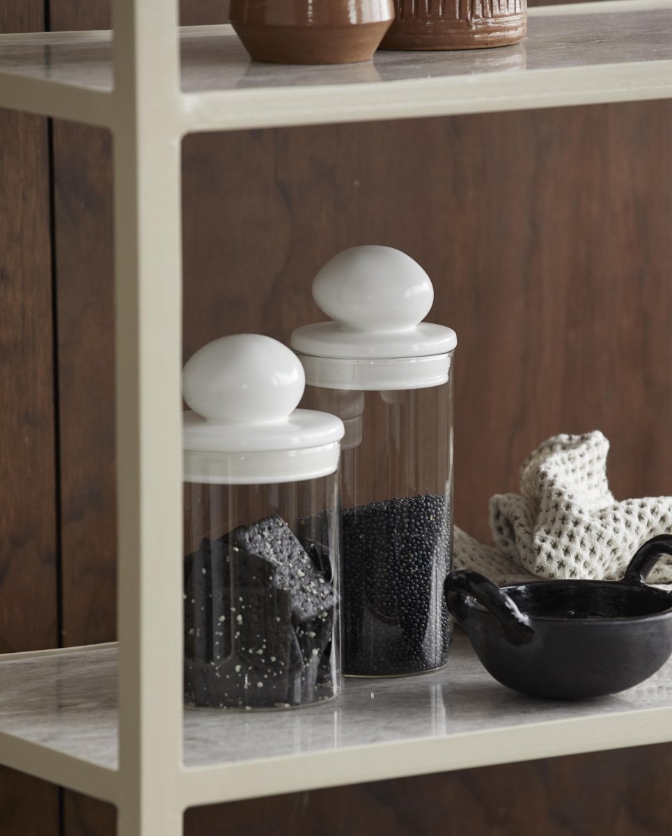 PLUM opbevaringsglas med låg i keramik - klar - naordal.com