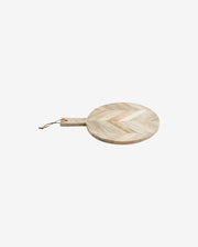Rundt skærebræt i mangotræ - ø32 cm - natur - naordal.com