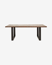 VINTAGE spisebord i træ og jern - 220x100 - natur/sort - naordal.com